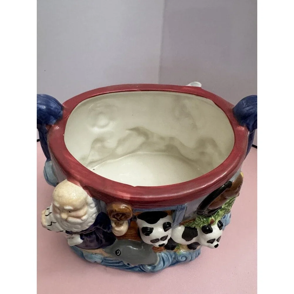 Vintage BICO Noah's Ark Ceramic Cookie Jar Animals 11